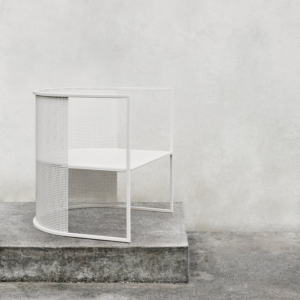 Fauteuil lounge Bauhaus en acier beige