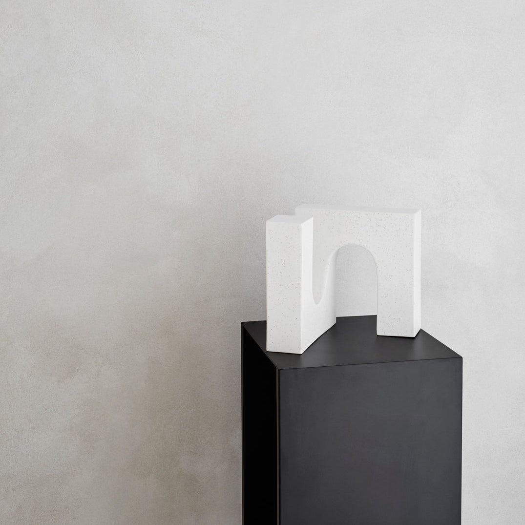 Sculpture Brick en grès blanc