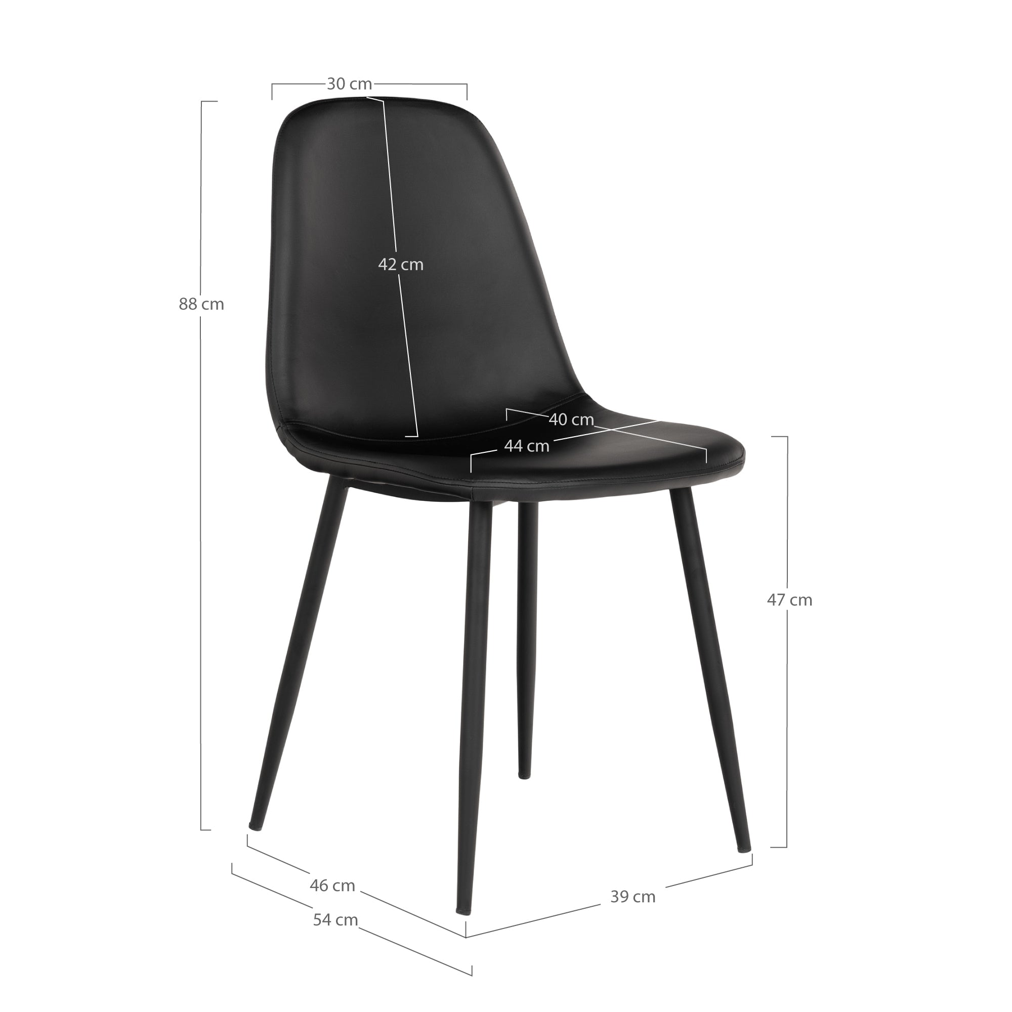 Chaise de salle à manger Stockholm noire
