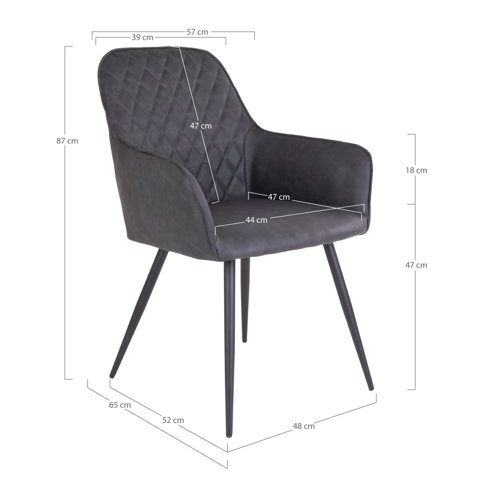 Chaise de salle à manger Harbo gris foncé