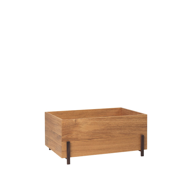 Grande boîte de rangement Stack en chêne et noyer