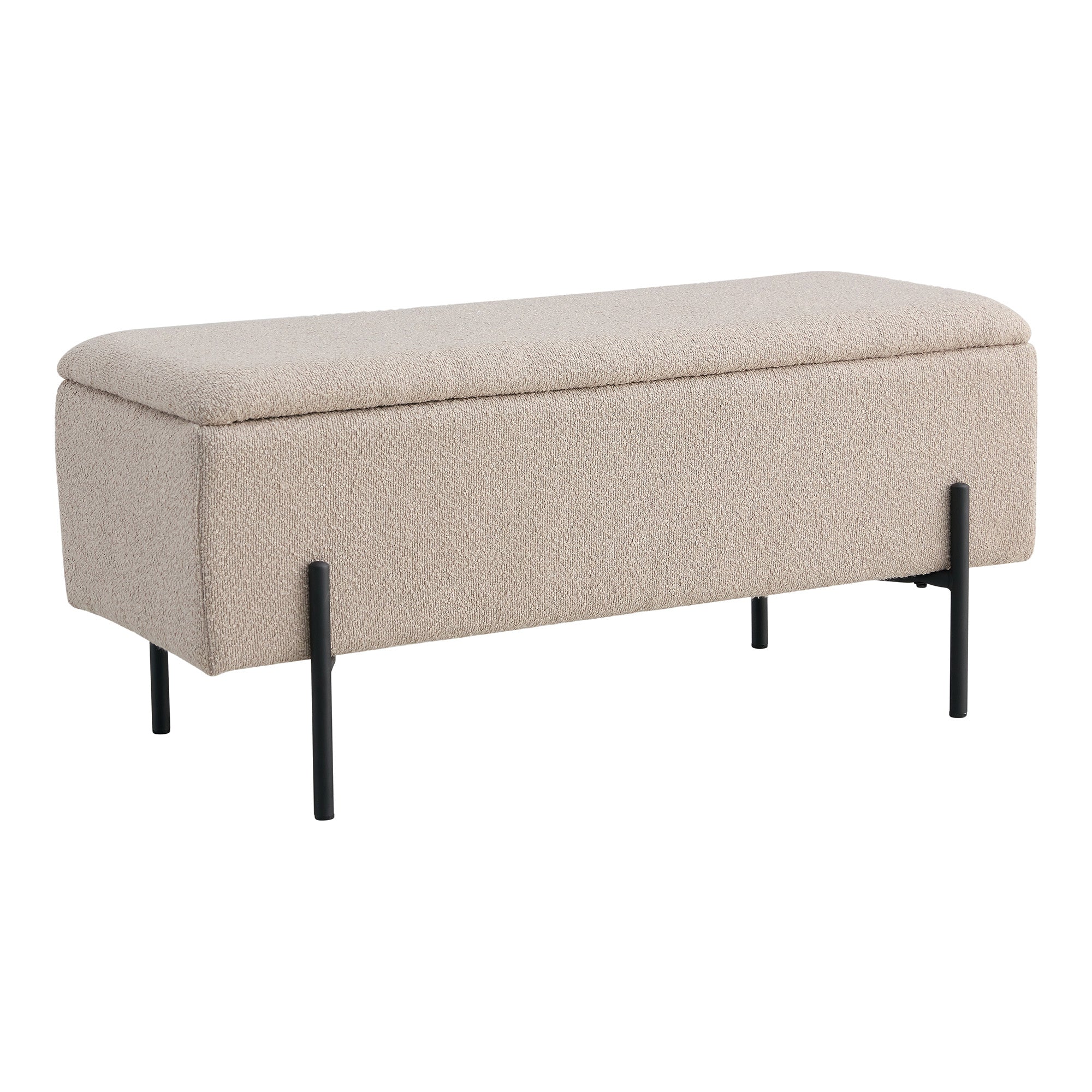 Banc Watford avec rangement bouclé beige