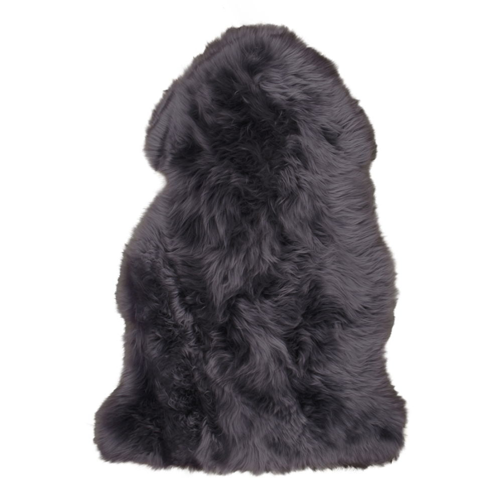 Tapis peau lainée gris