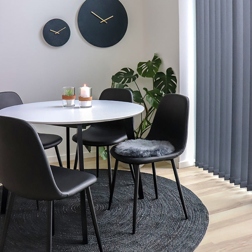 Coussin d’assise en peau lainée véritable gris rond