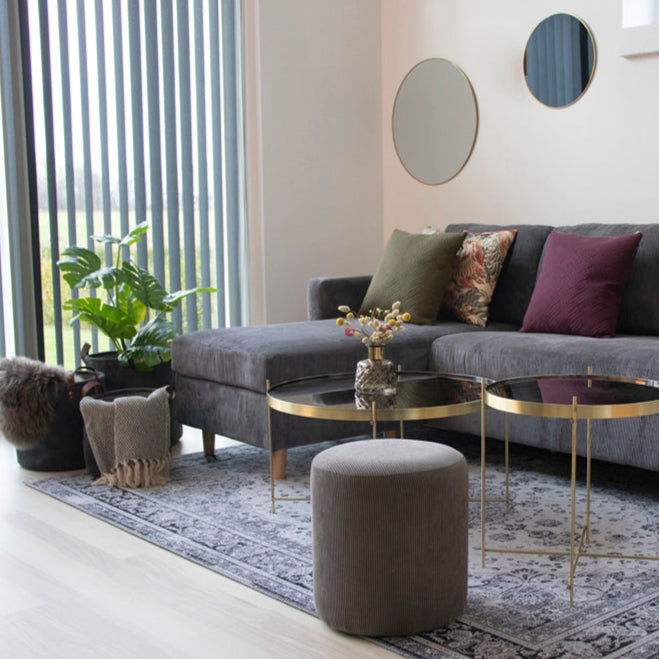 Miroir rond Jersey laiton