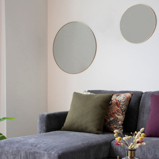 Miroir rond Jersey laiton