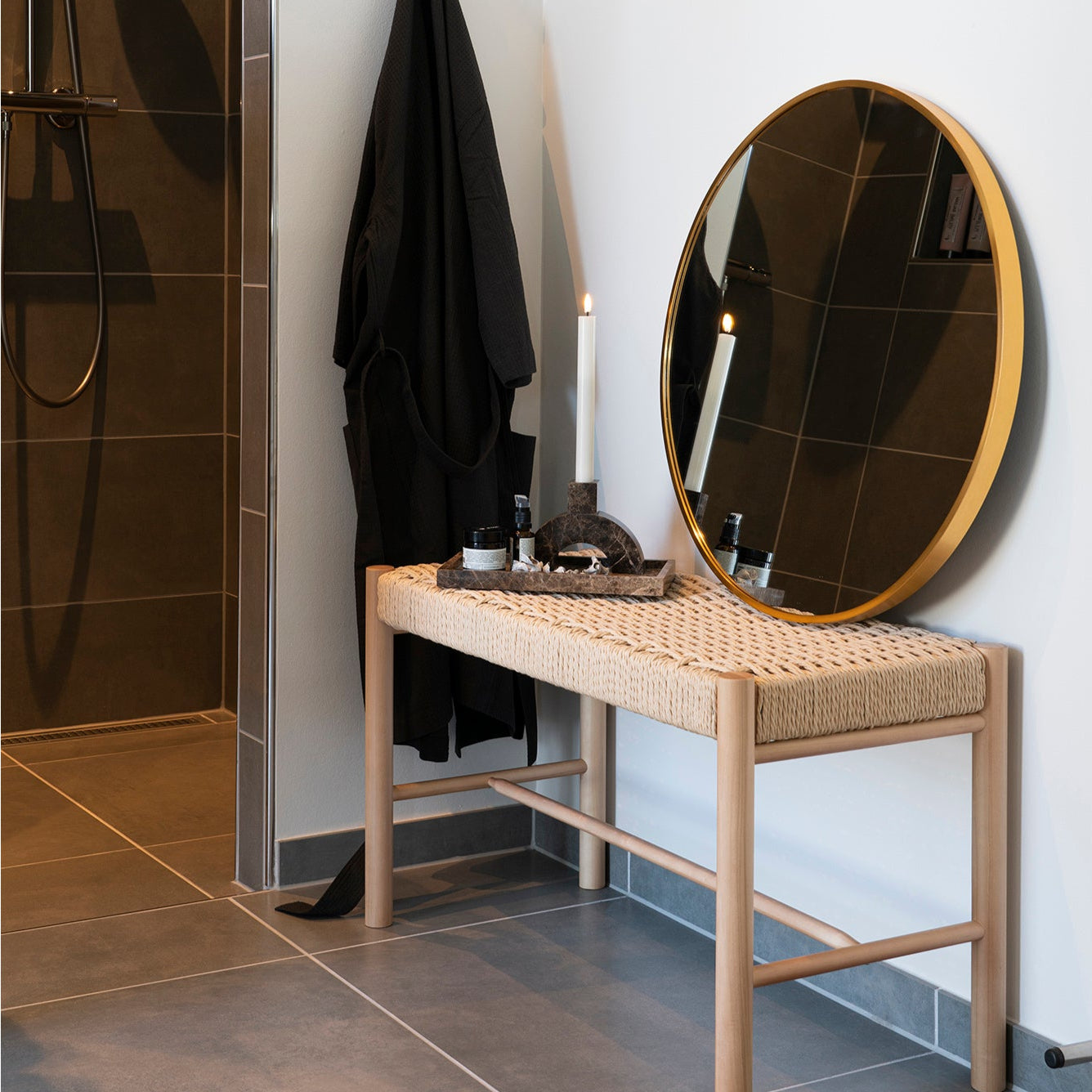 Miroir rond Madrid laiton