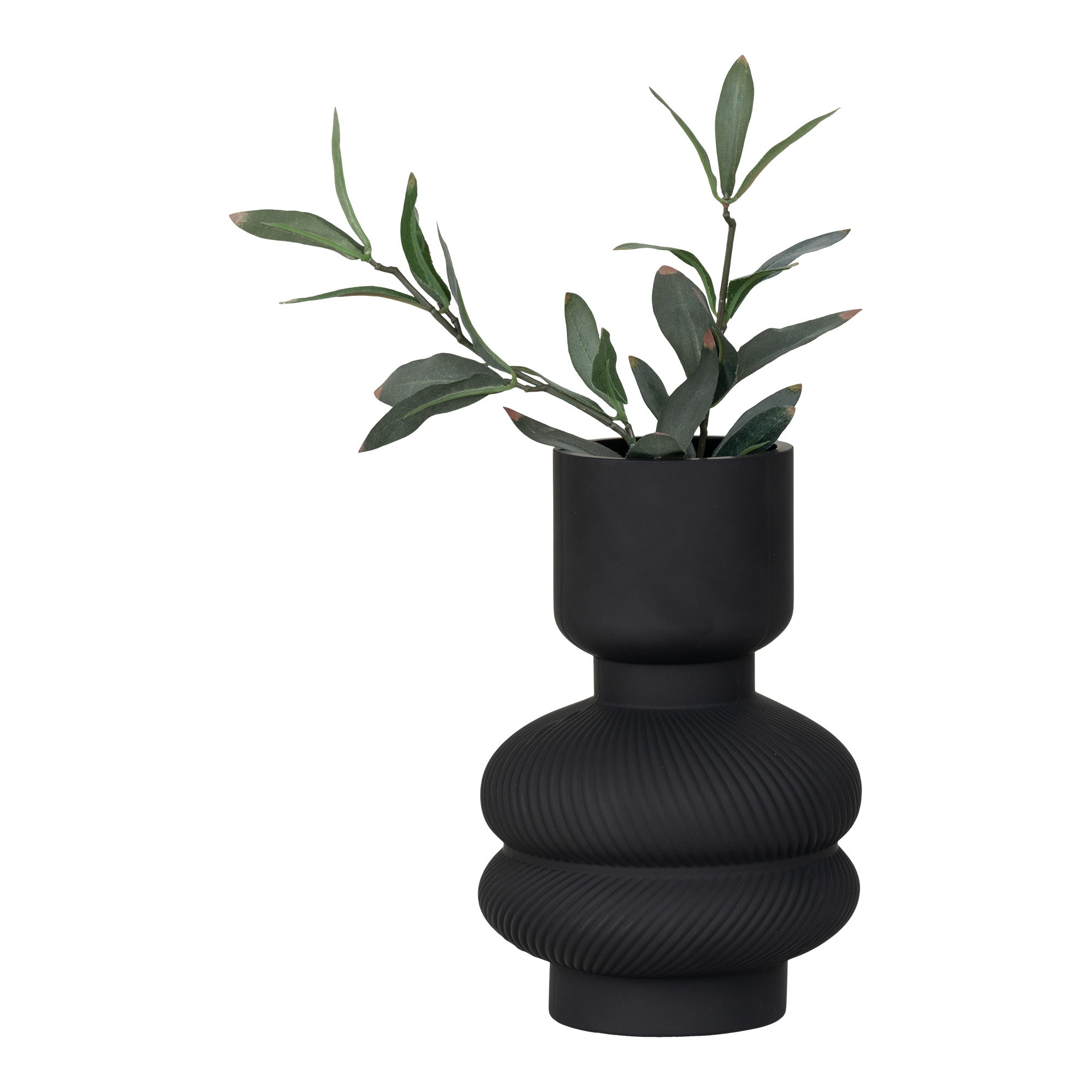 Vase en verre noir fumé