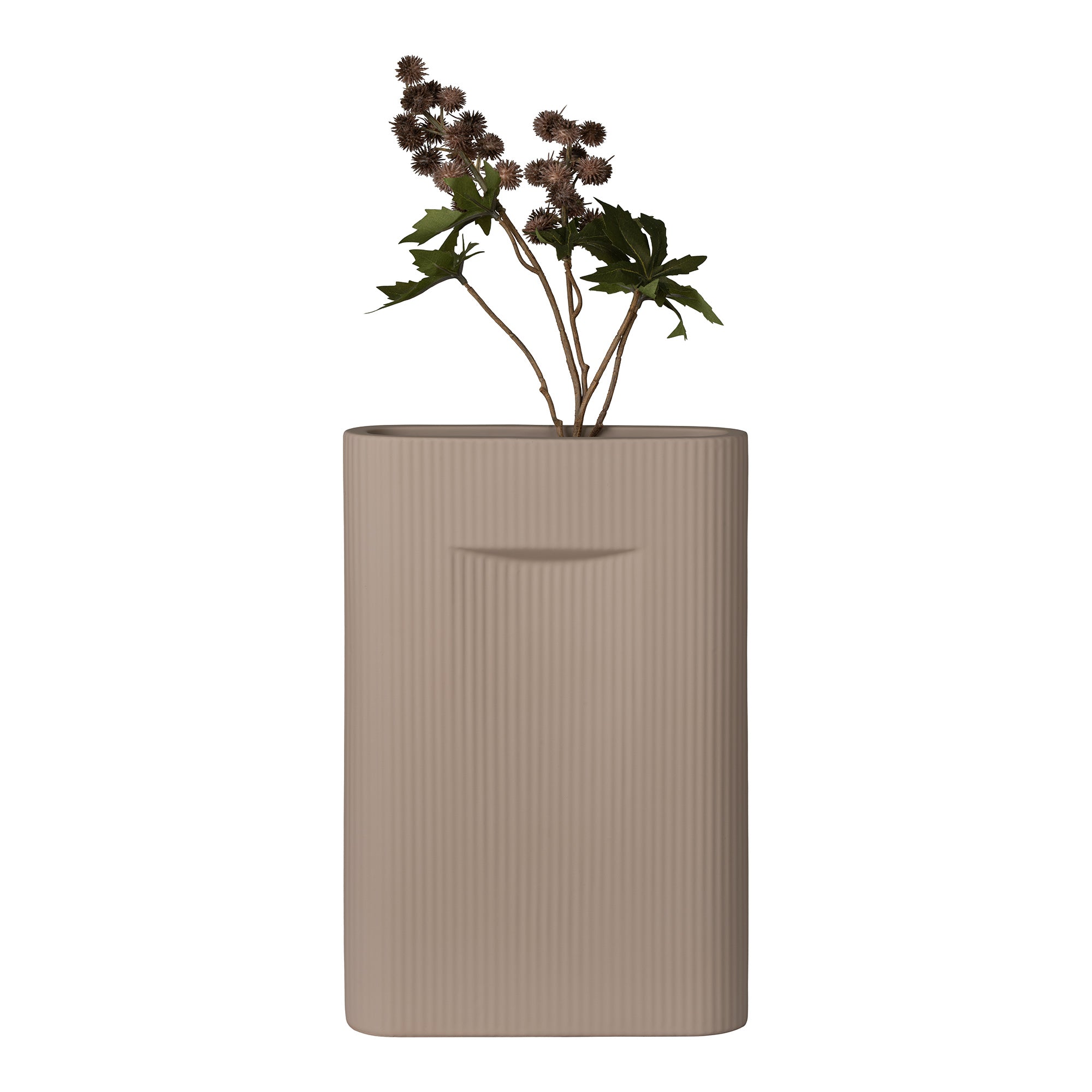 Vase en céramique brun texturé