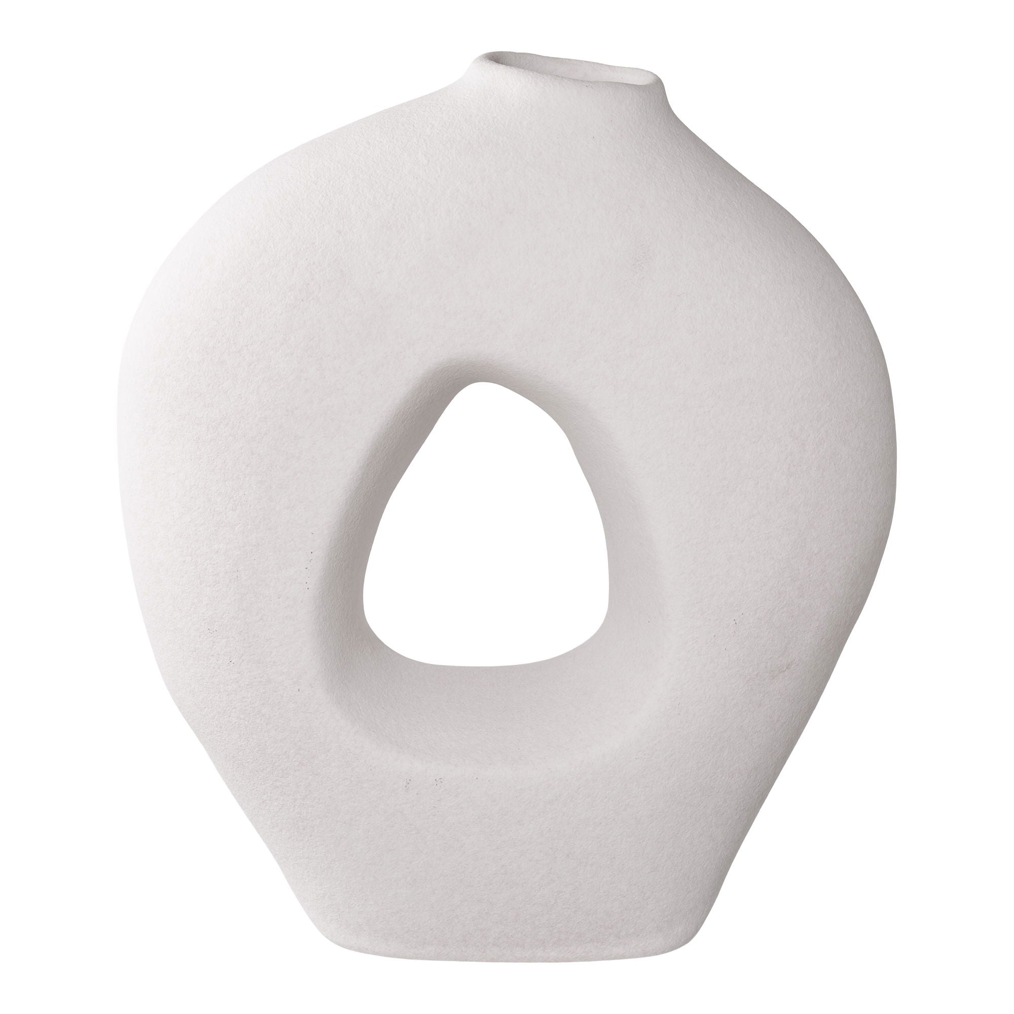 Vase en céramique blanc sculptural