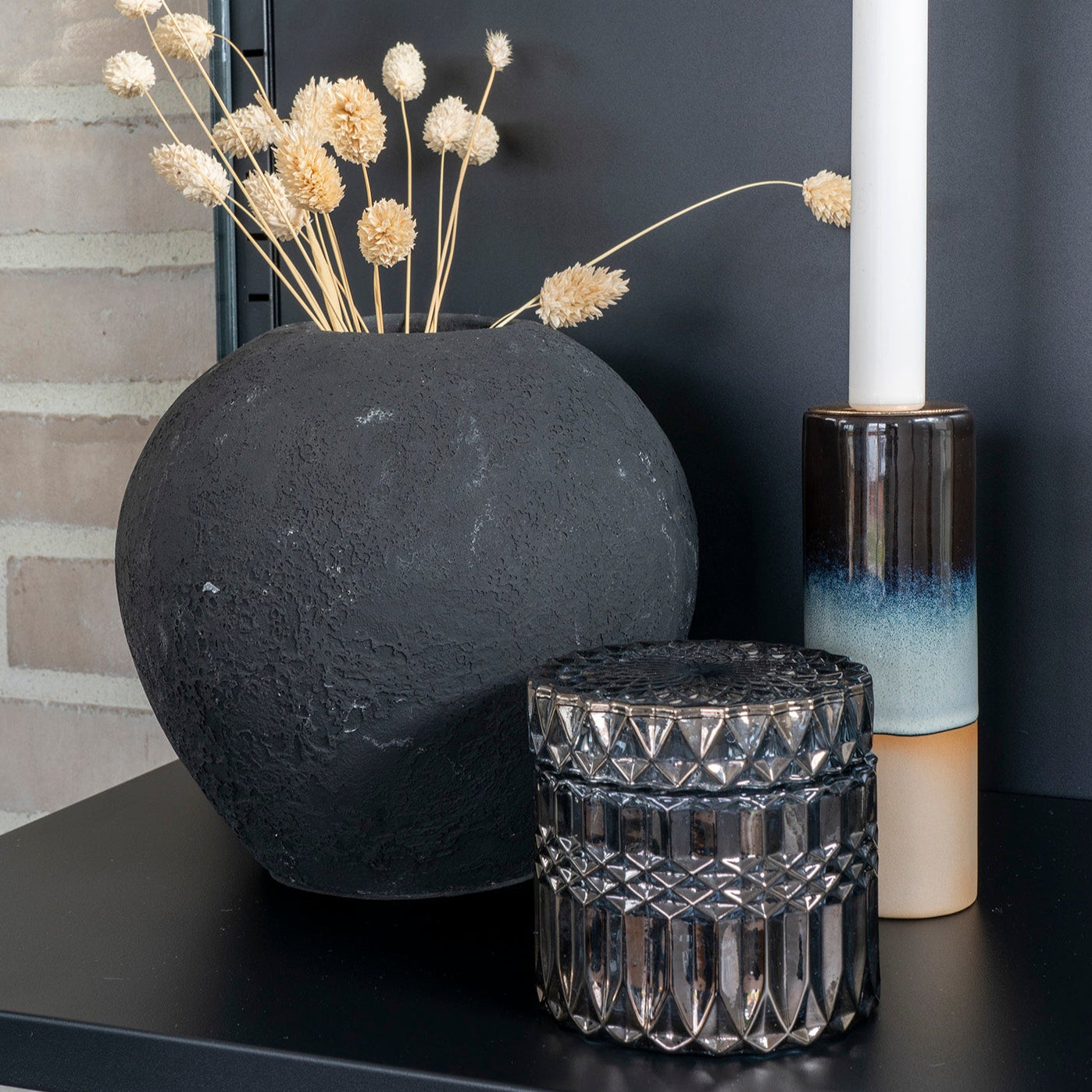 Pots en verre fumé design