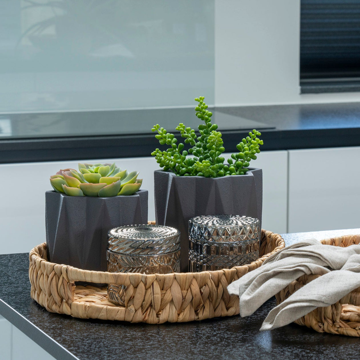 Pots en verre fumé design