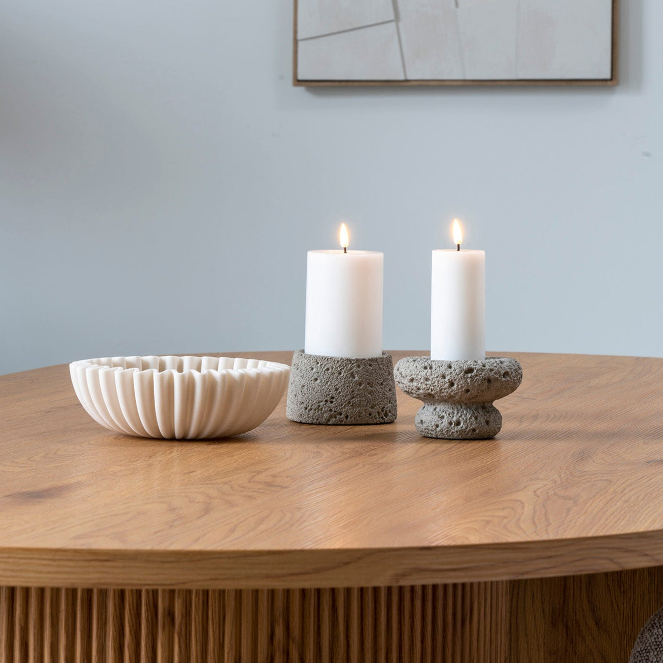 Bol décoratif en résine beige