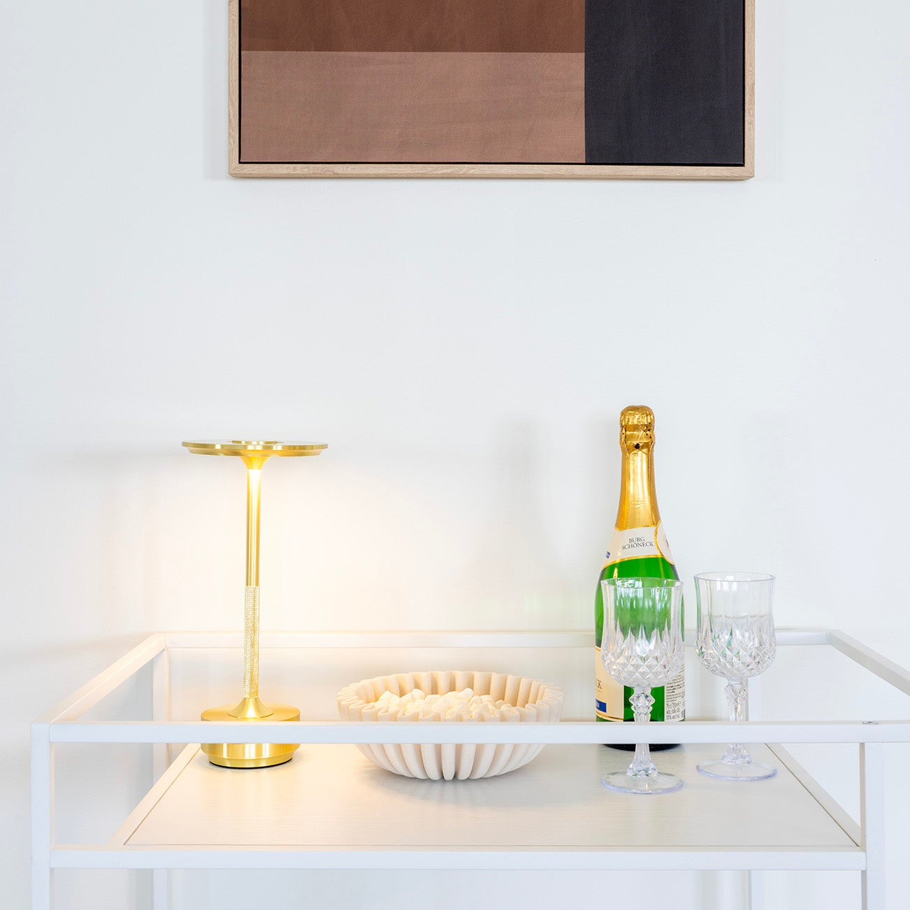 Bol décoratif en résine beige