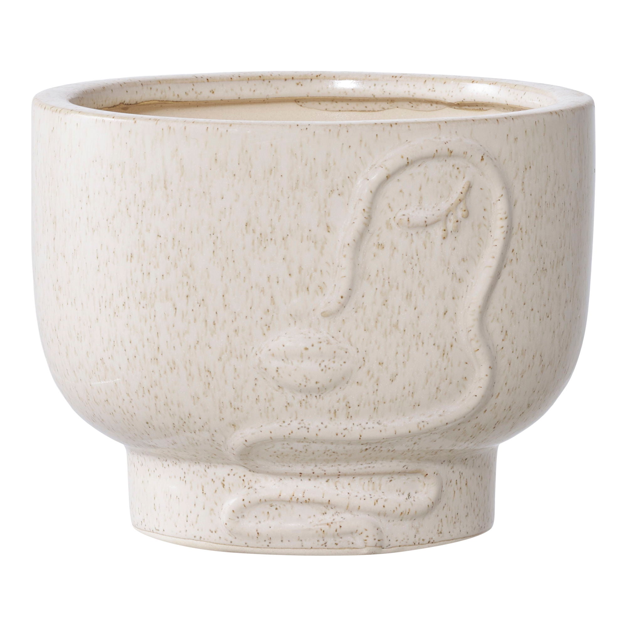 Blumentopf aus Keramik in zartem Beige