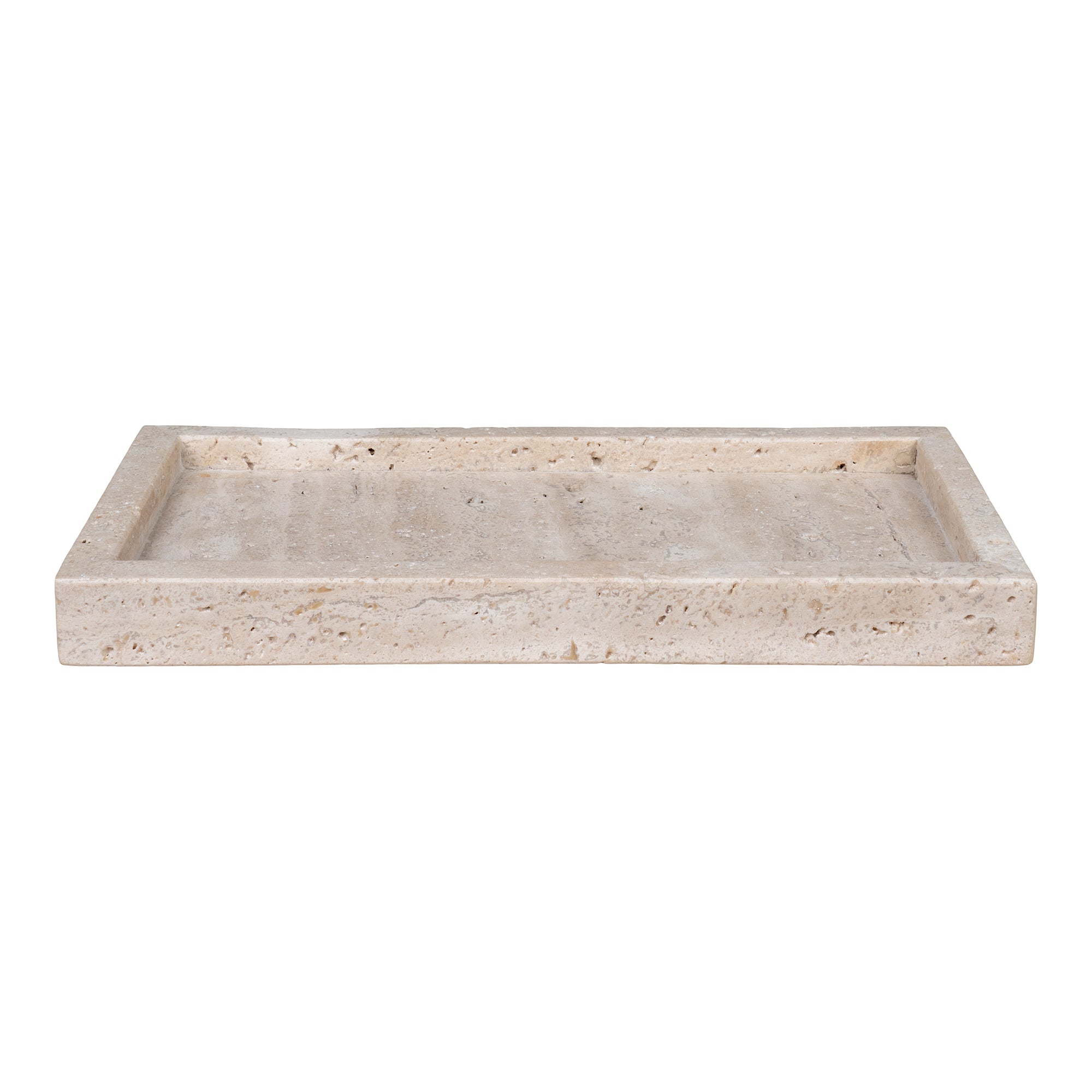 Plateau en travertin naturel rectangulaire
