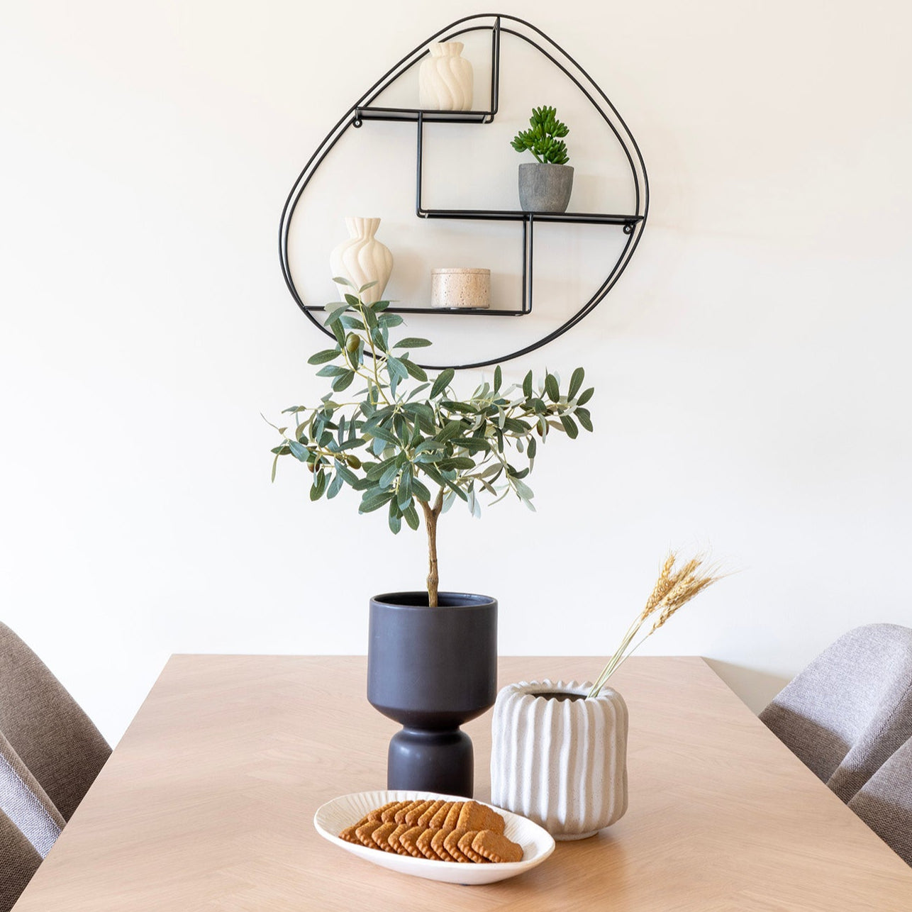 Plateau asymétrique en céramique blanche