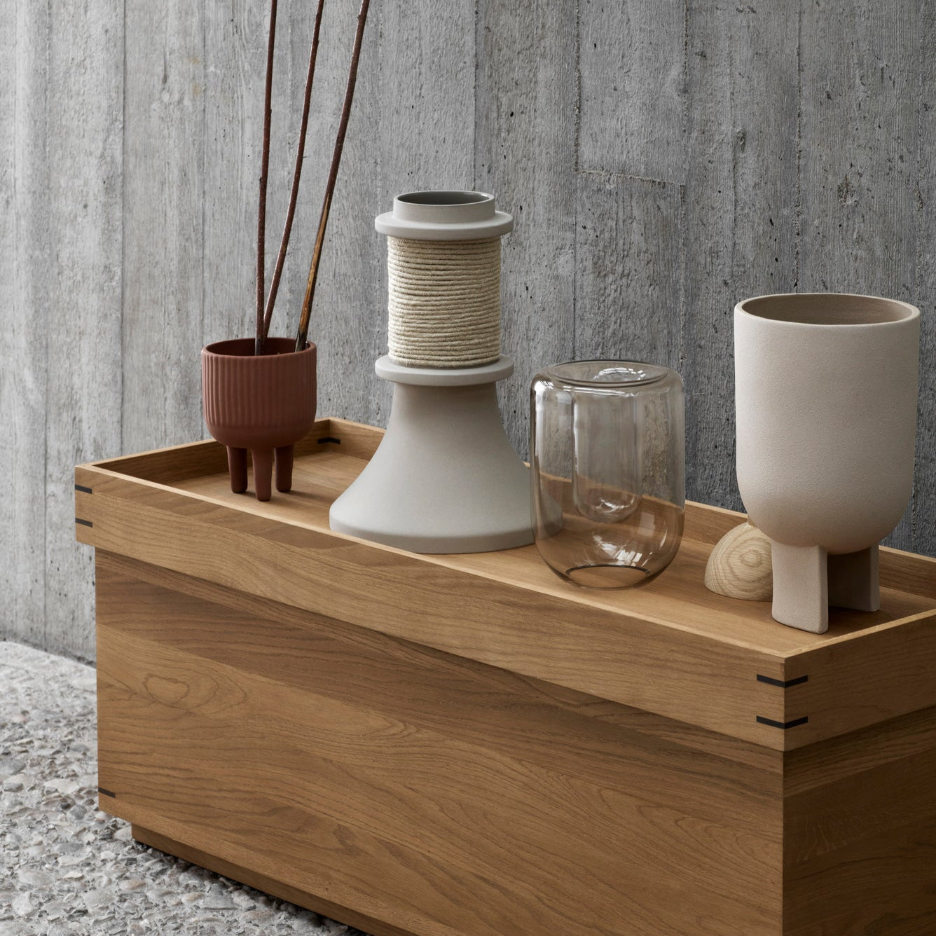 Cache-pot Serene M en terracotta sable