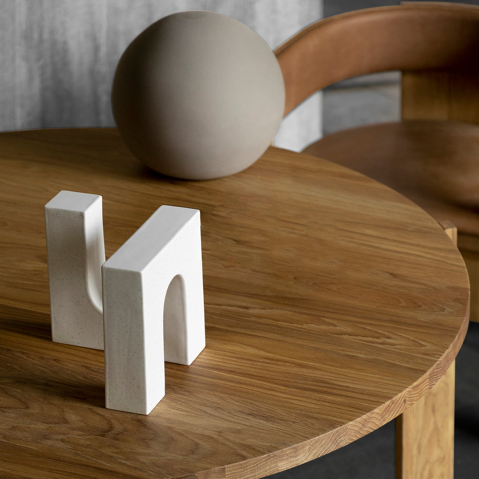 Sculpture Brick en grès blanc