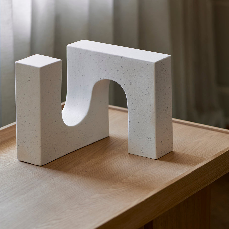Sculpture Brick en grès blanc