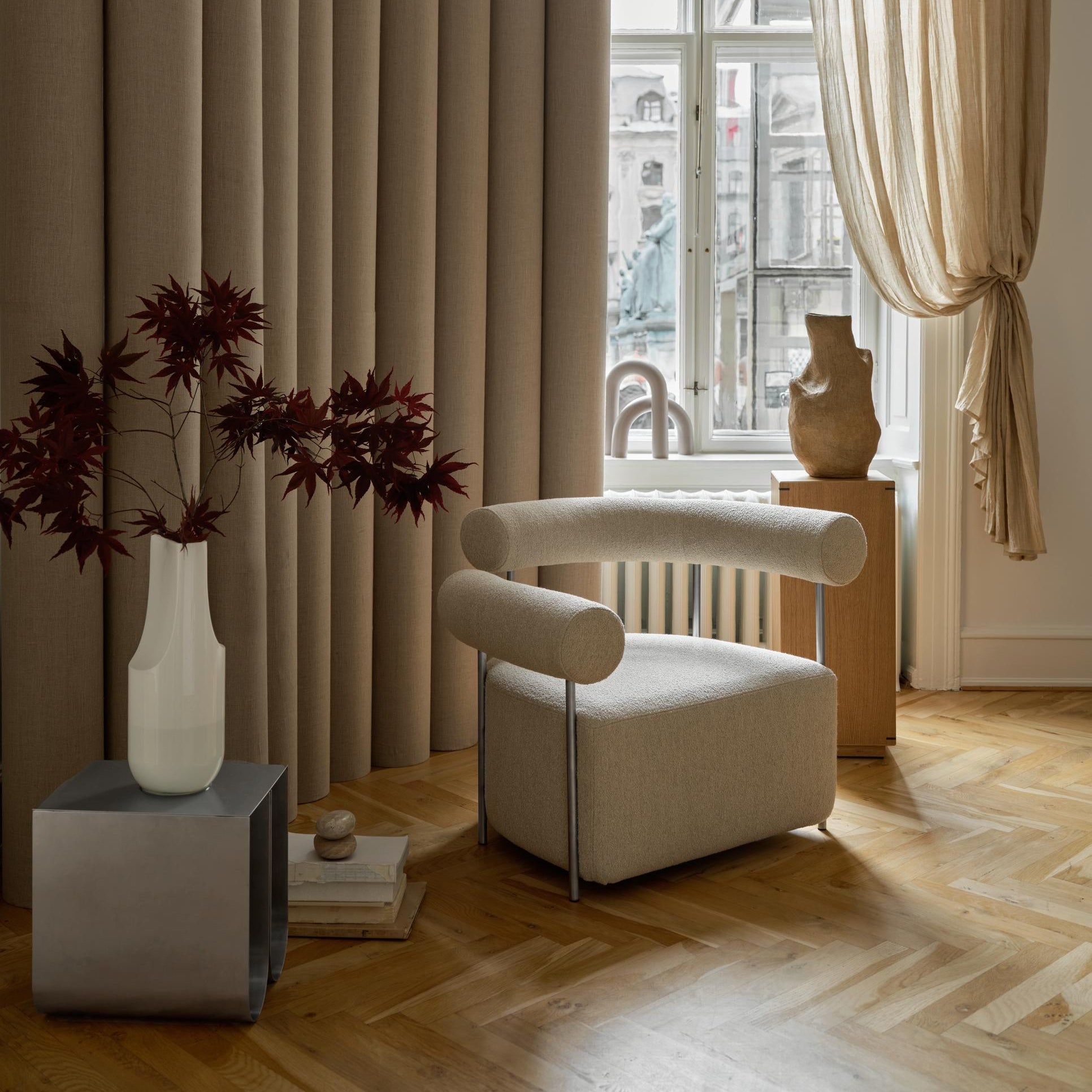 Fauteuil lounge Solitude gauche beige
