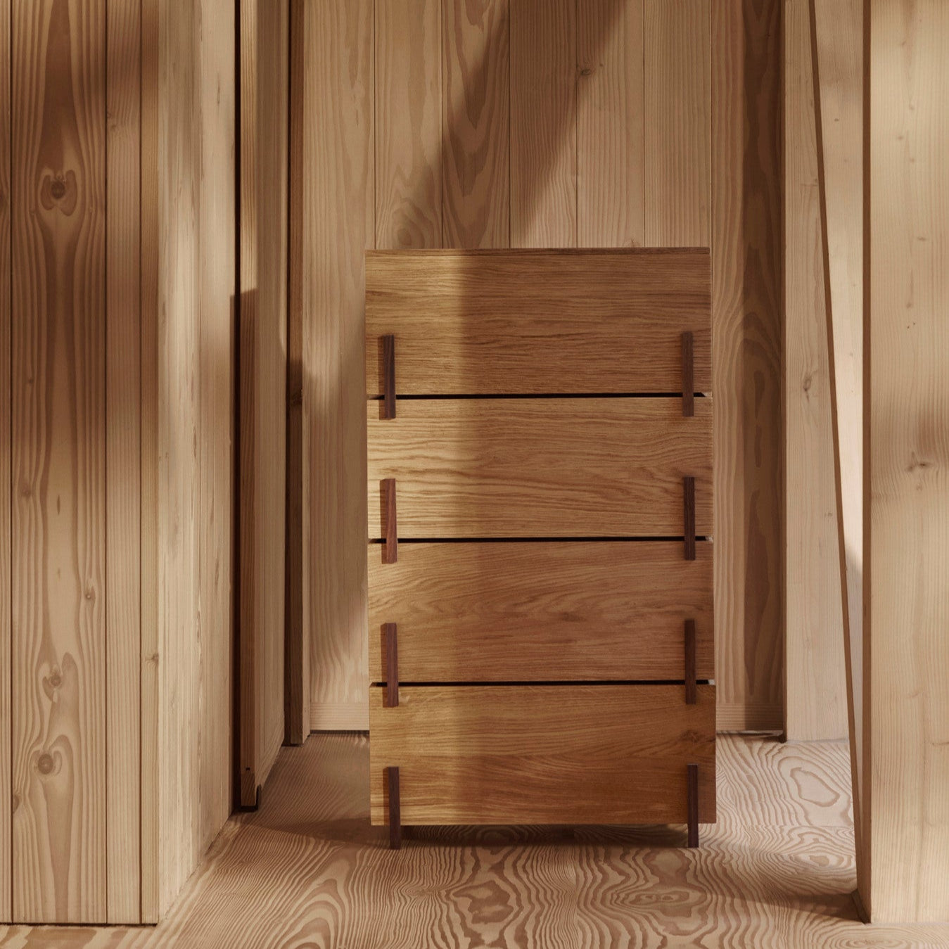 Grande boîte de rangement Stack en chêne et noyer