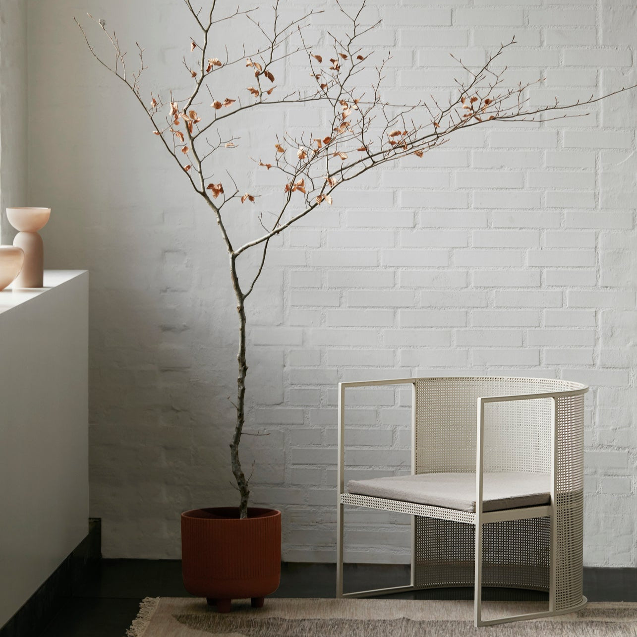 Fauteuil lounge Bauhaus en acier beige