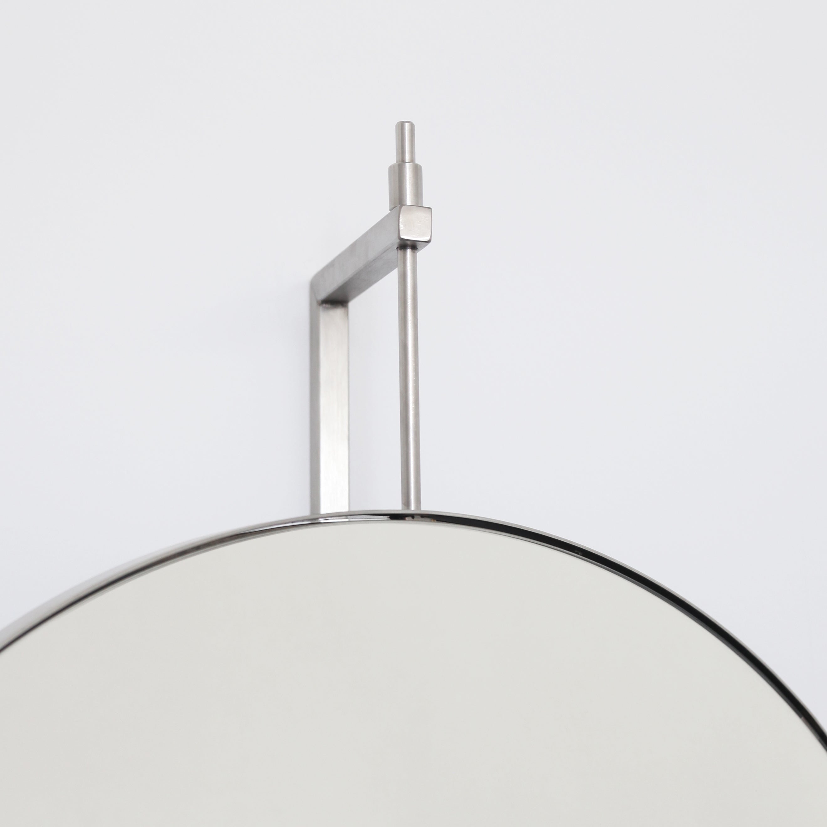 Miroir mural rond rotatif en acier beige