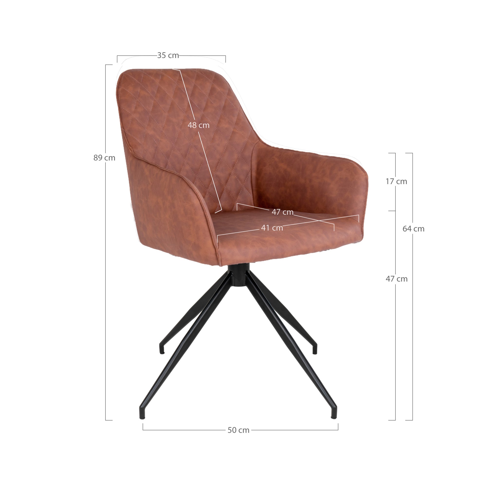 Chaise de salle à manger Harbo brun vintage
