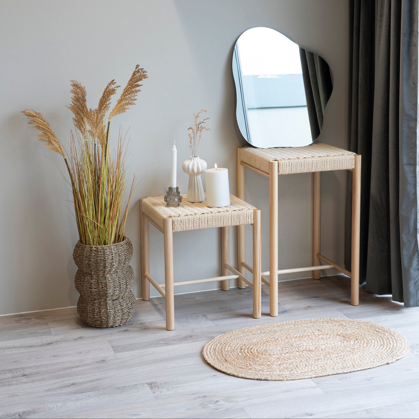 Chaise de comptoir Abano naturelle