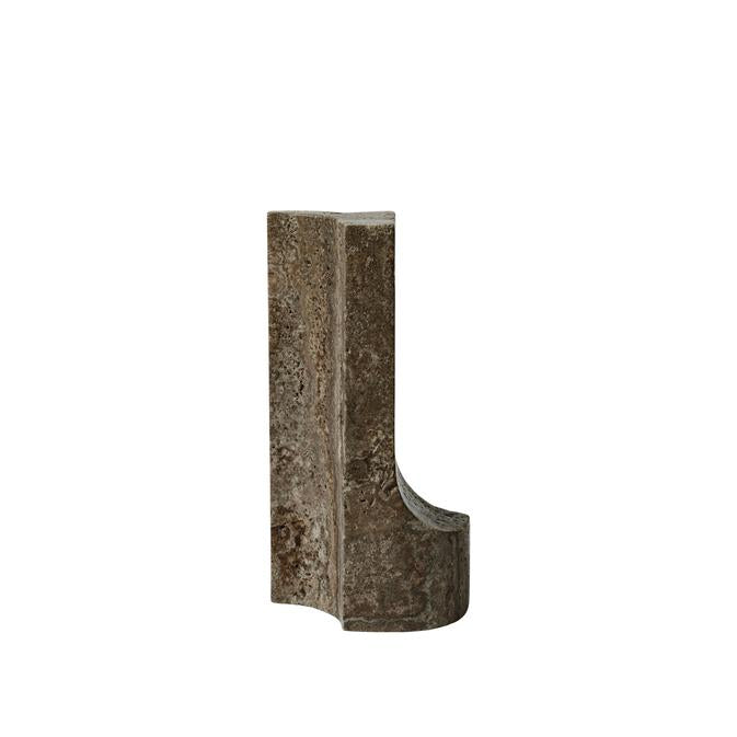 Sculpture Archetype en travertin brun