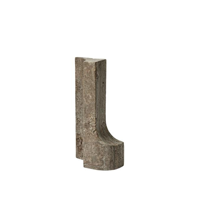 Sculpture Archetype en travertin brun