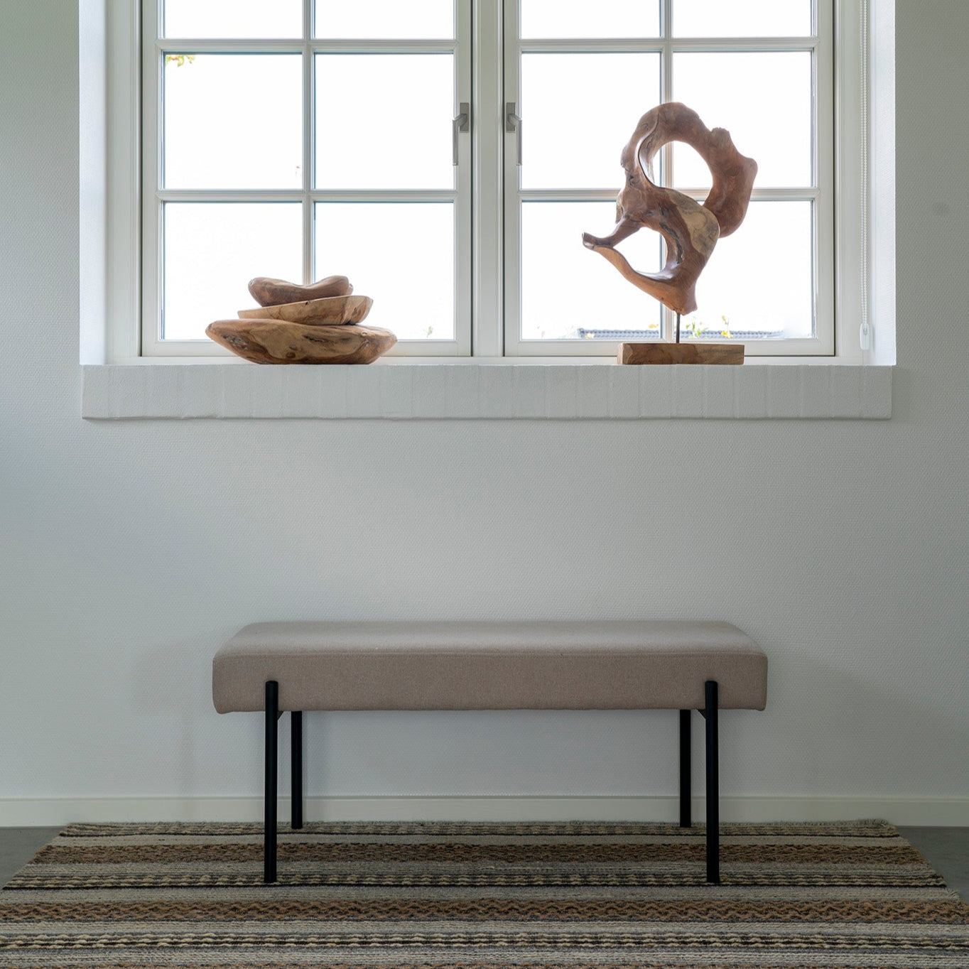 Banc Swindon bouclé stone