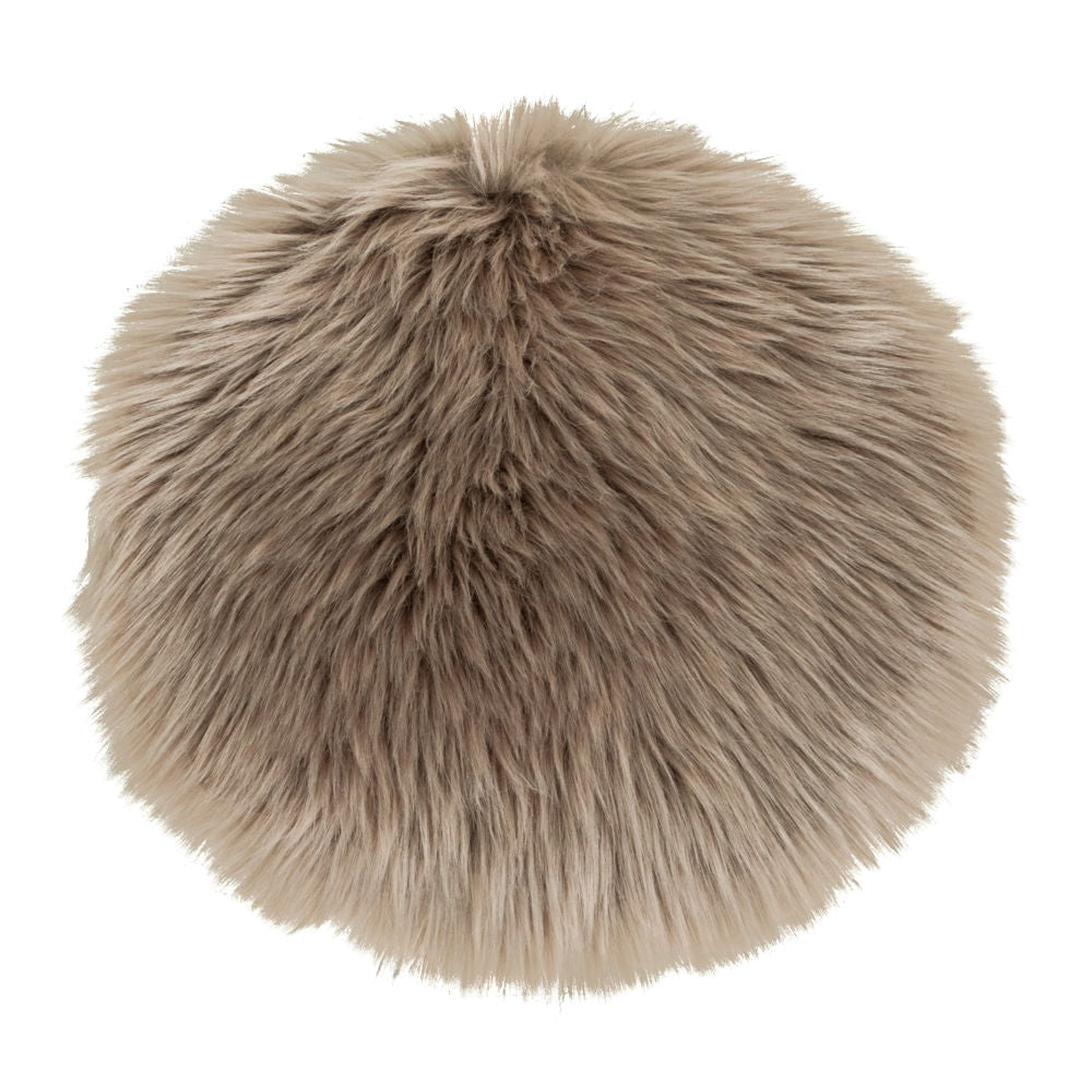 Assise ronde effet peau lainée brun clair
