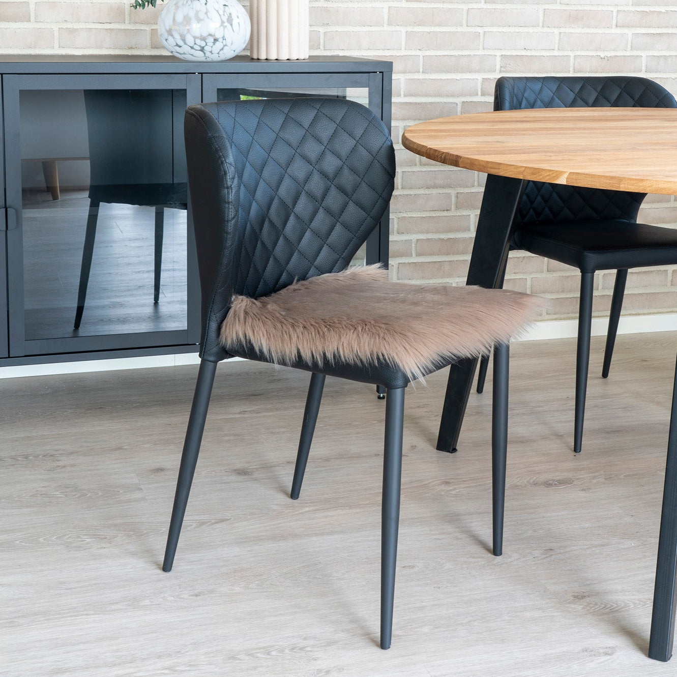 Assise effet peau lainée mushroom carrée