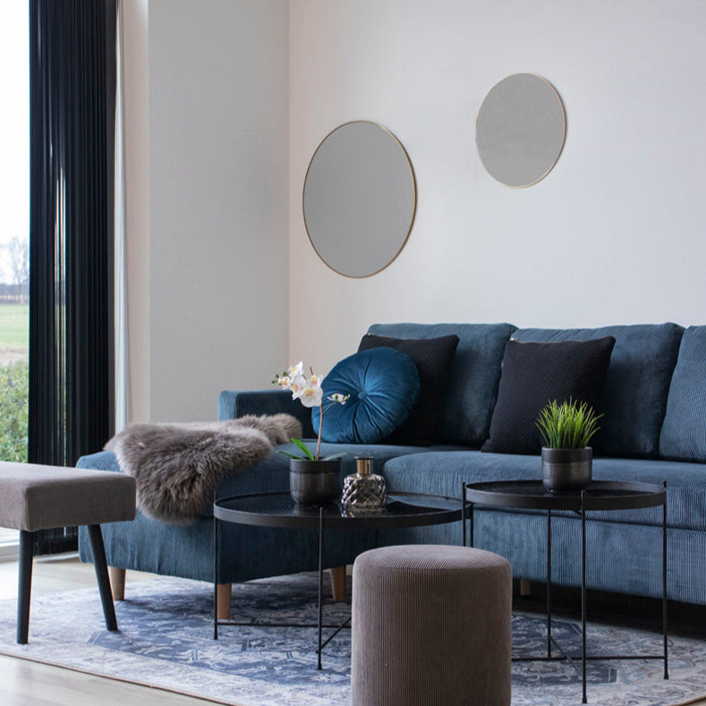 Miroir rond Jersey laiton