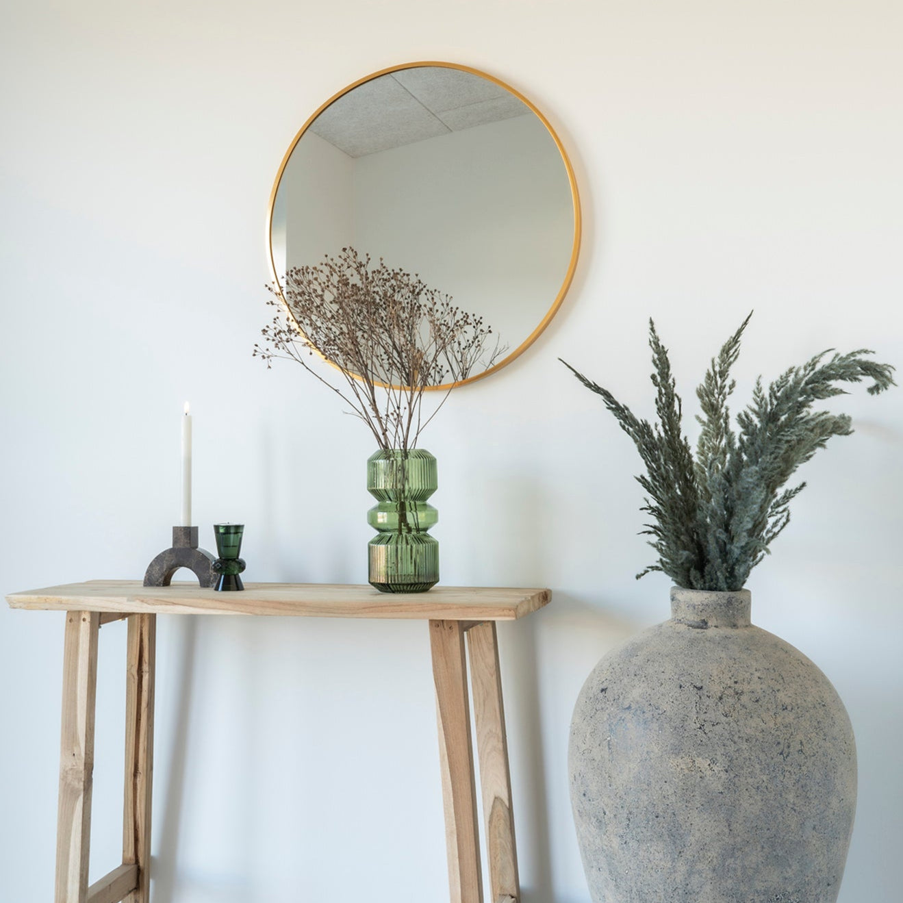 Miroir rond Madrid laiton
