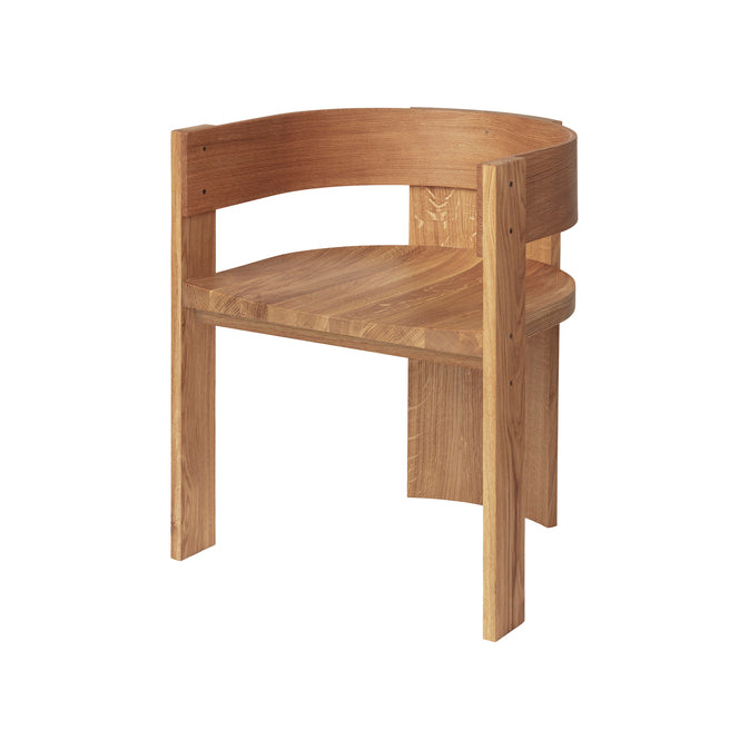 Chaise de salle à manger Collector en chêne et noyer