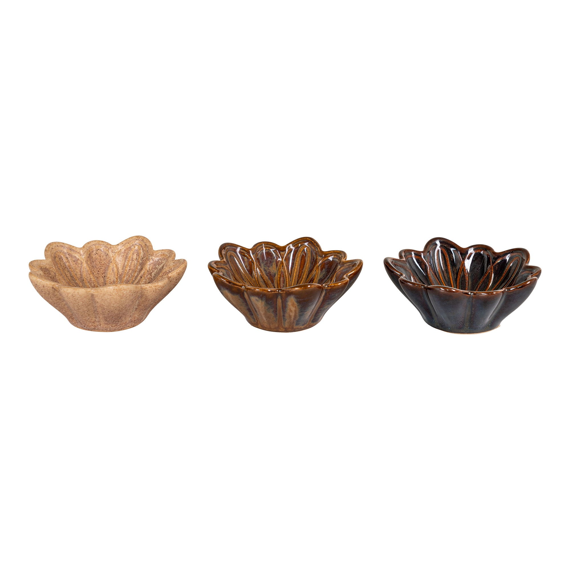 Set de 3 petits bols en céramique tons bruns