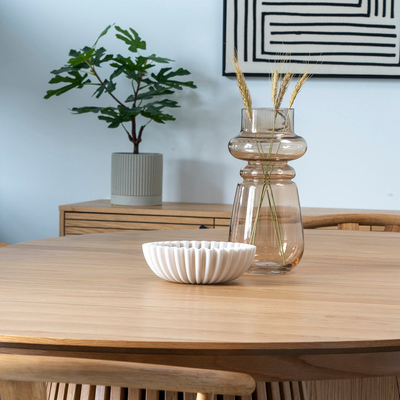 Bol décoratif en résine beige