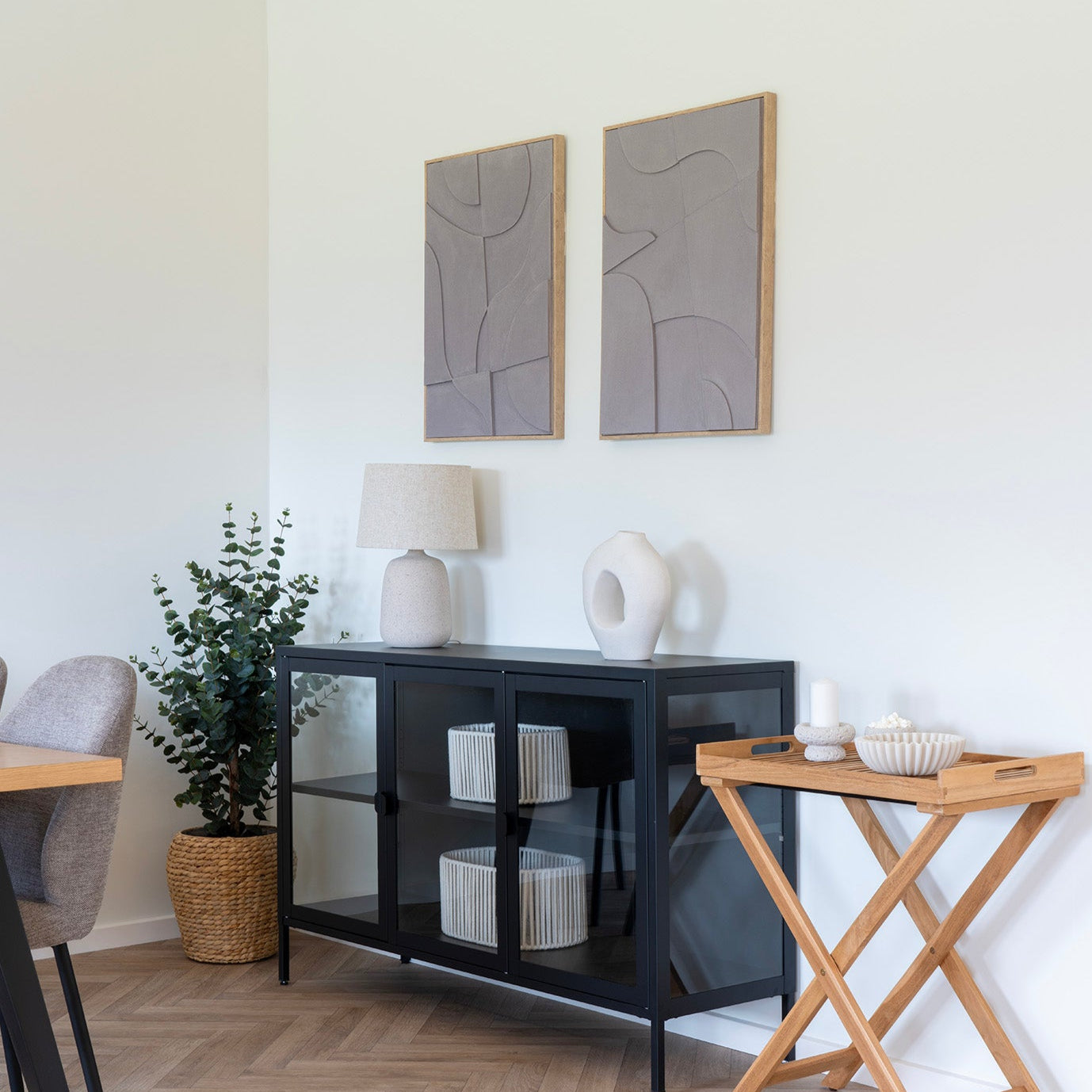 Madeline gray relief wall decoration