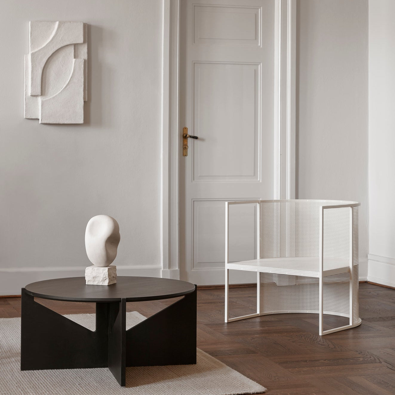 Fauteuil lounge Bauhaus en acier beige