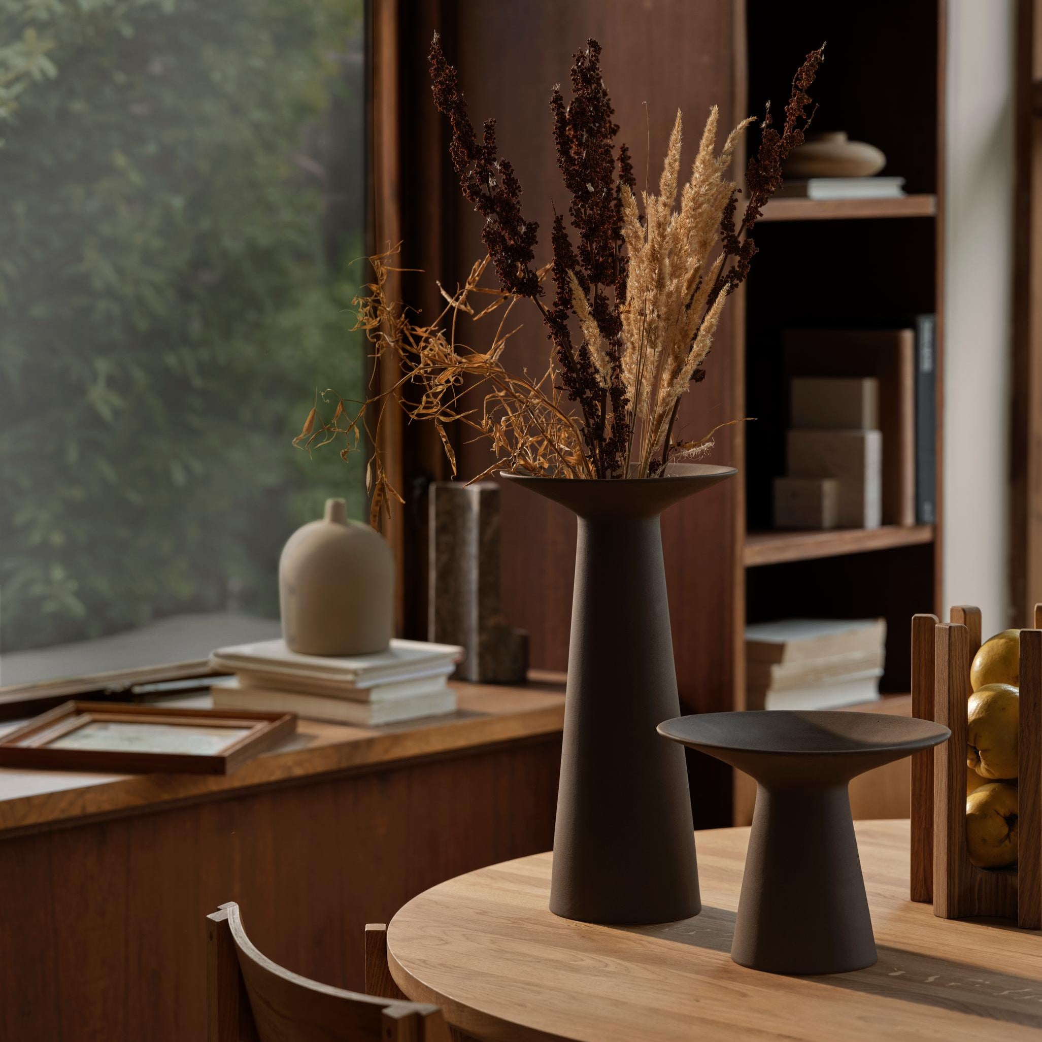 Vase Collar L en terracotta brune
